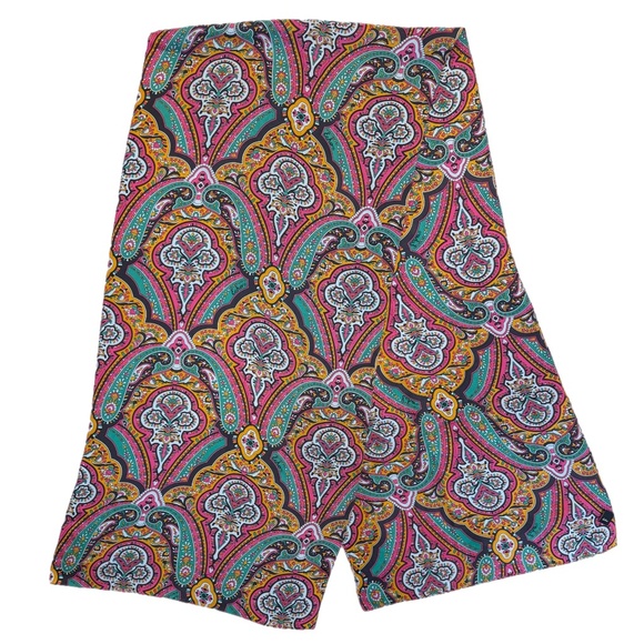 Vintage Echo Paisley Silk Scarf – Multicolour Boho Print - 17” x 70” - Picture 4 of 9